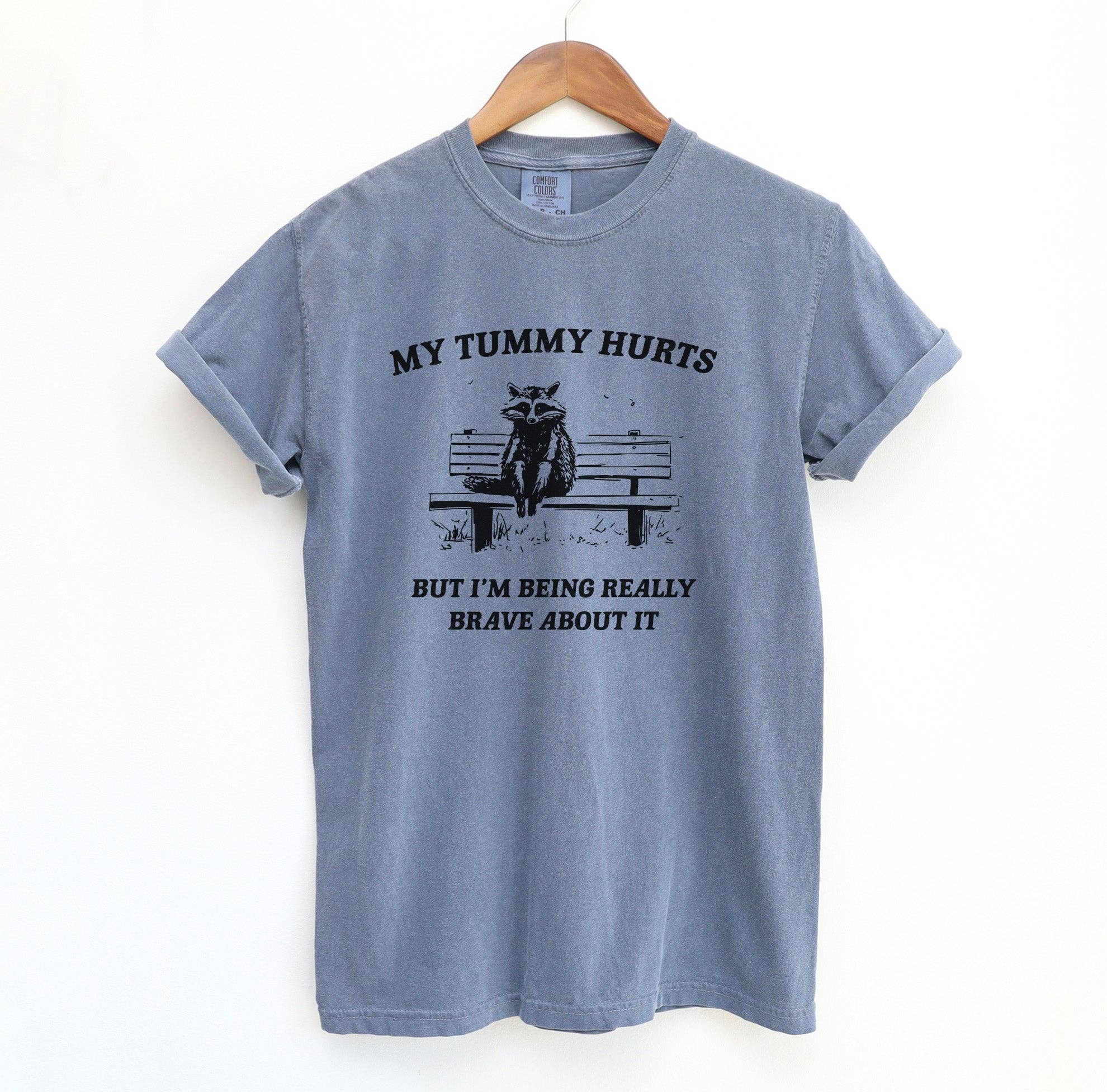 Blue Giraffe Inc - Wholesale Screen Printed T-Shirt - Women's - My Tummy Hurts T-Shirt2