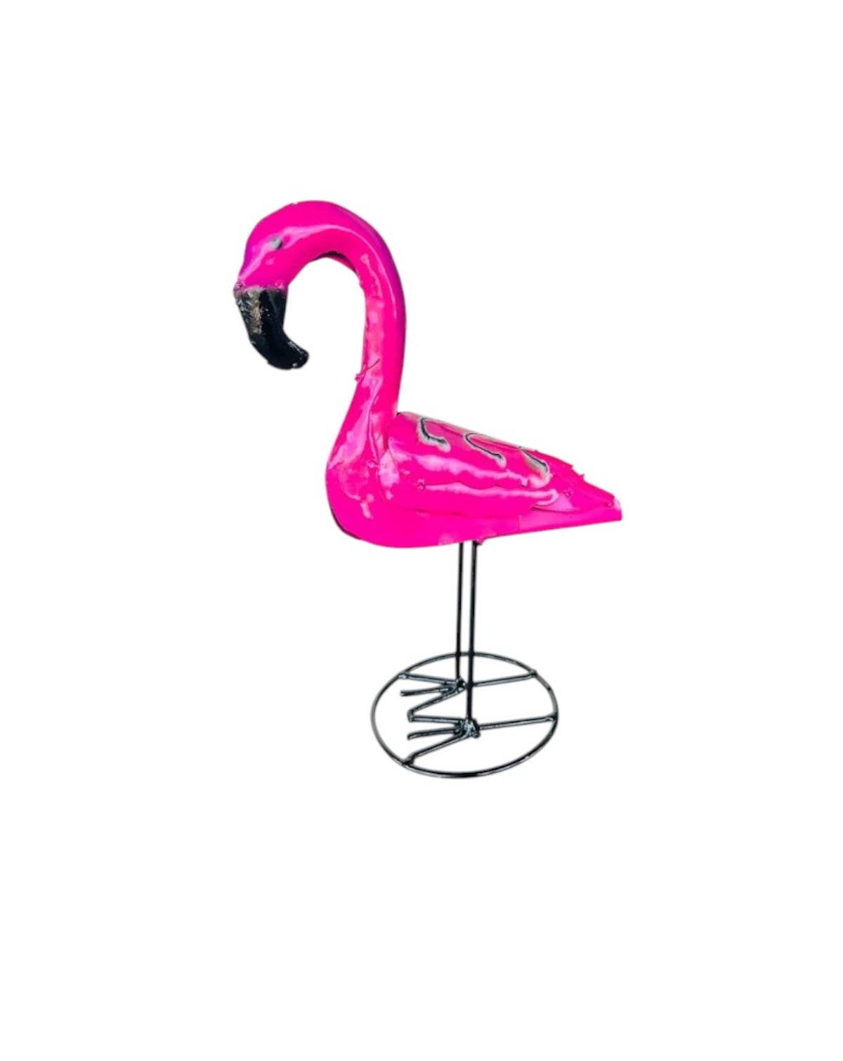 Rustic Farm - Wholesale Outdoor Ornament/Decor - 34-101-12"H- Tin Flamingo/Hot Pink0