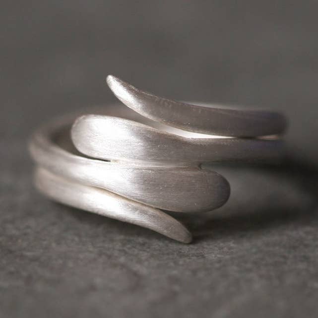 Double Baby Snake Ring in Sterling Silver for wholesale by Michelle Chang