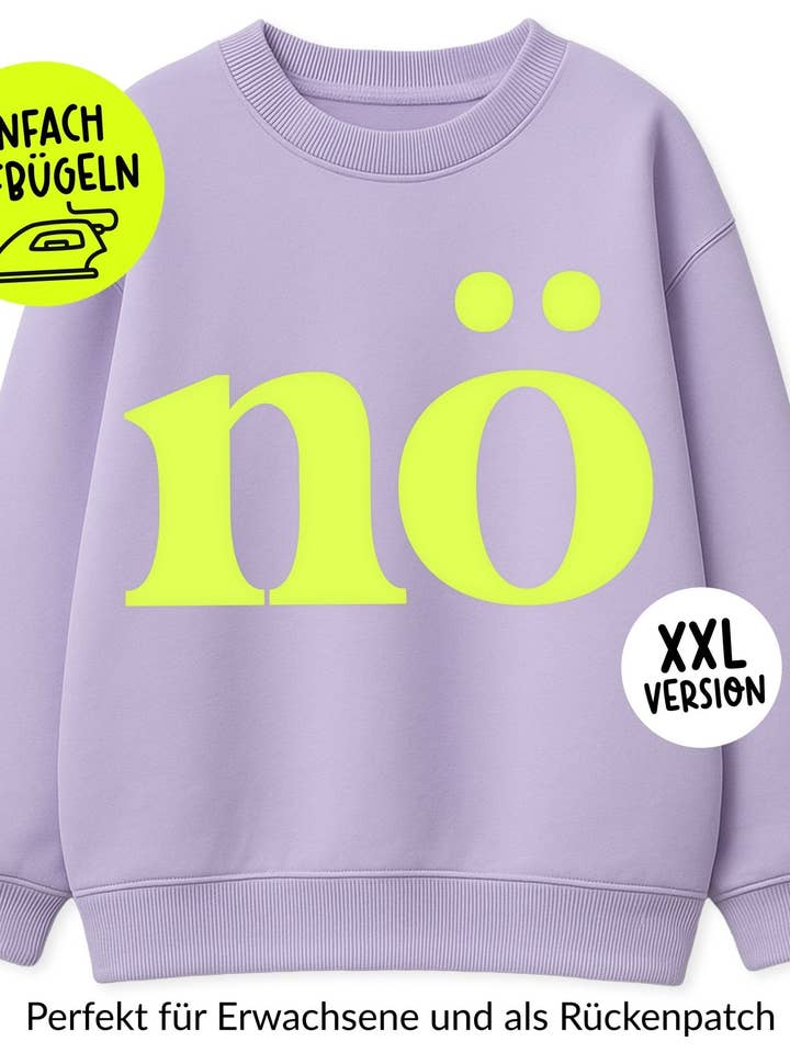 XXL écusson en flocage - nö *thermocollant* pour la vente par Paul und Clara