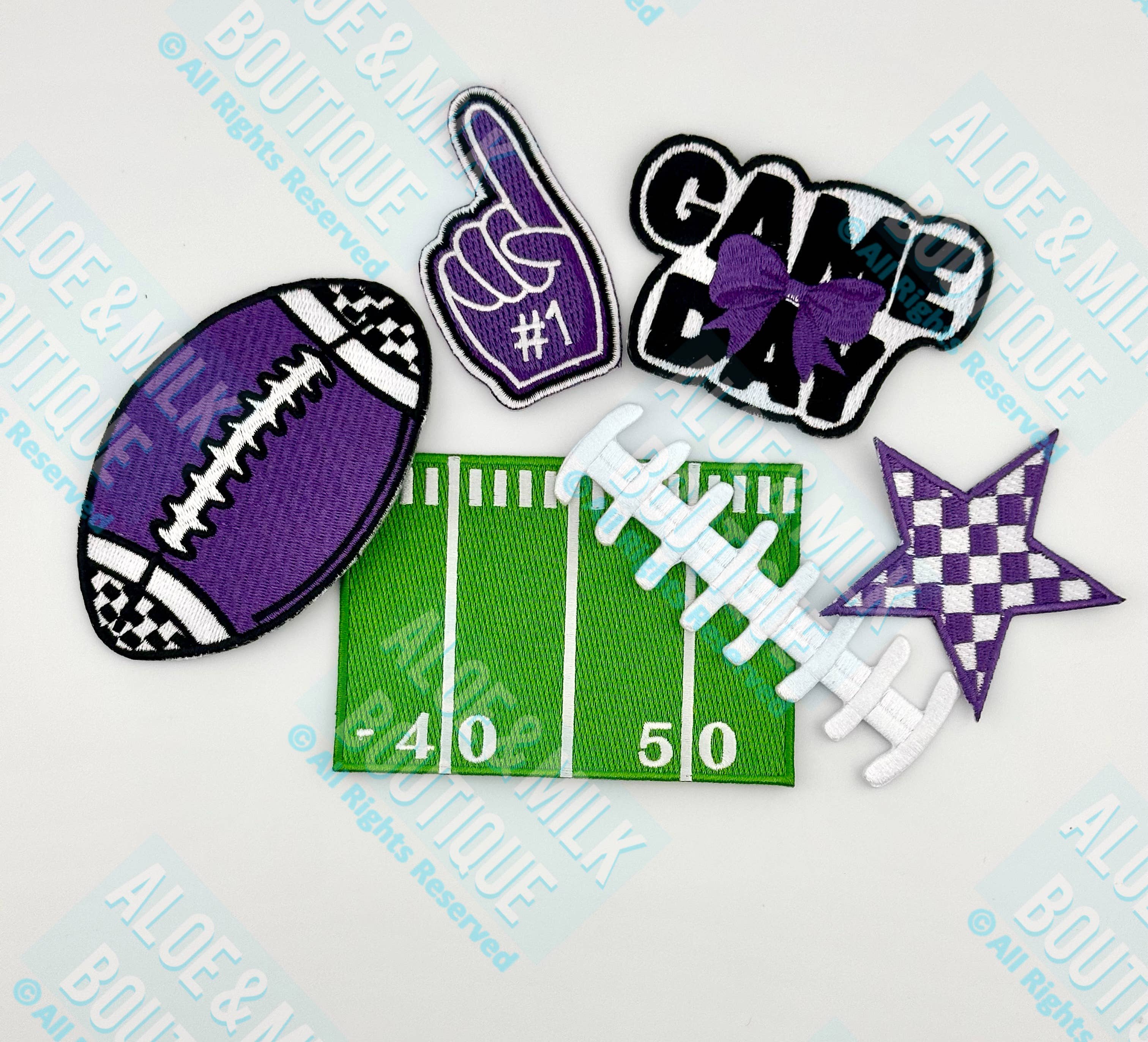Aloe and Milk Boutique - Wholesale Patch - Game Day W/ Bow Team Patch, game day patches, tailgate hat2
