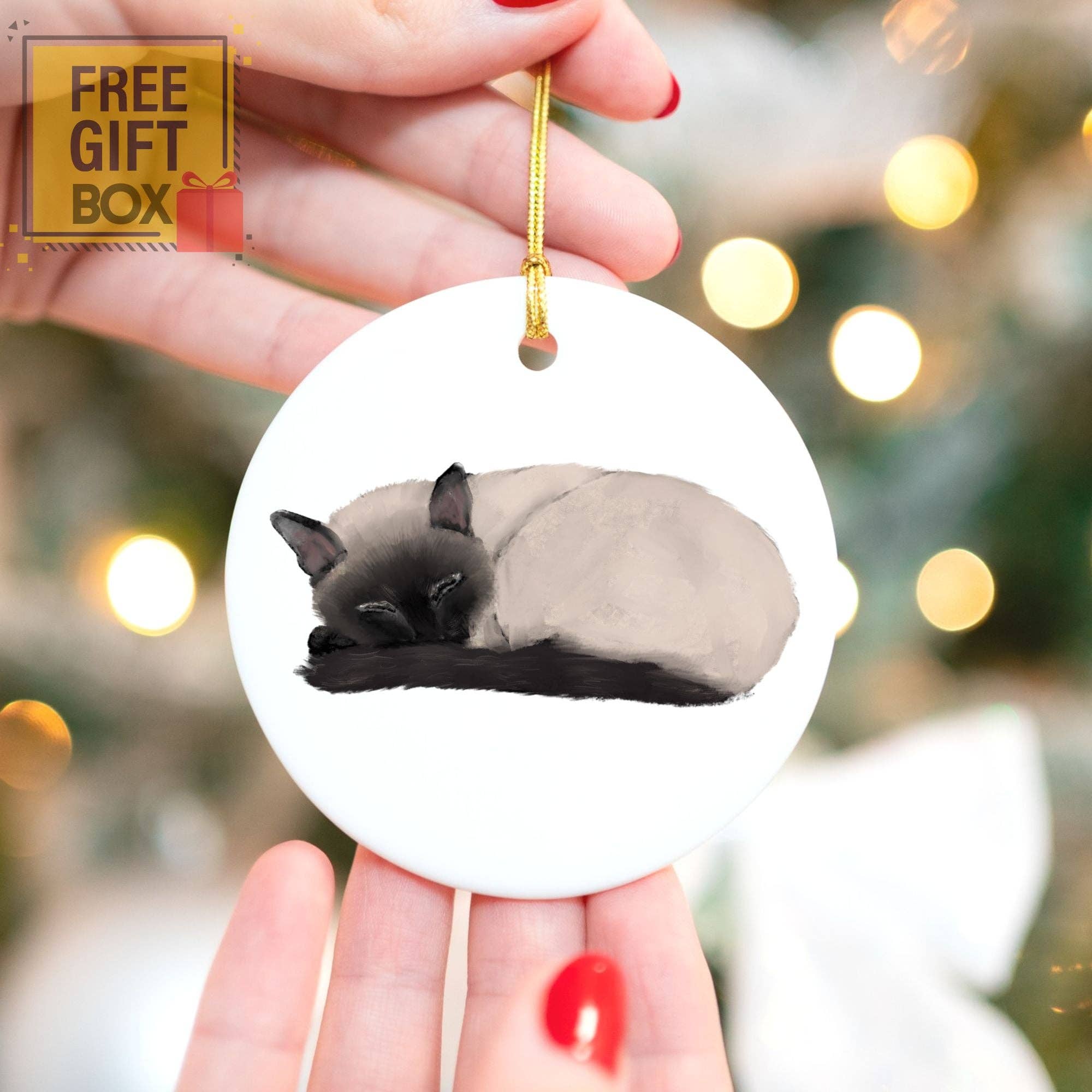 MerikaArt - Wholesale Ornament - Sleeping Siamese Cat Ceramic Ornament4