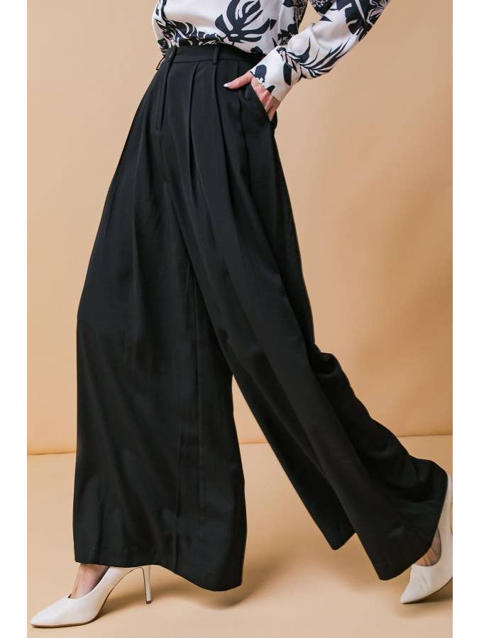 A solid woven pant - IP8228 BLACK for wholesale on Faire3