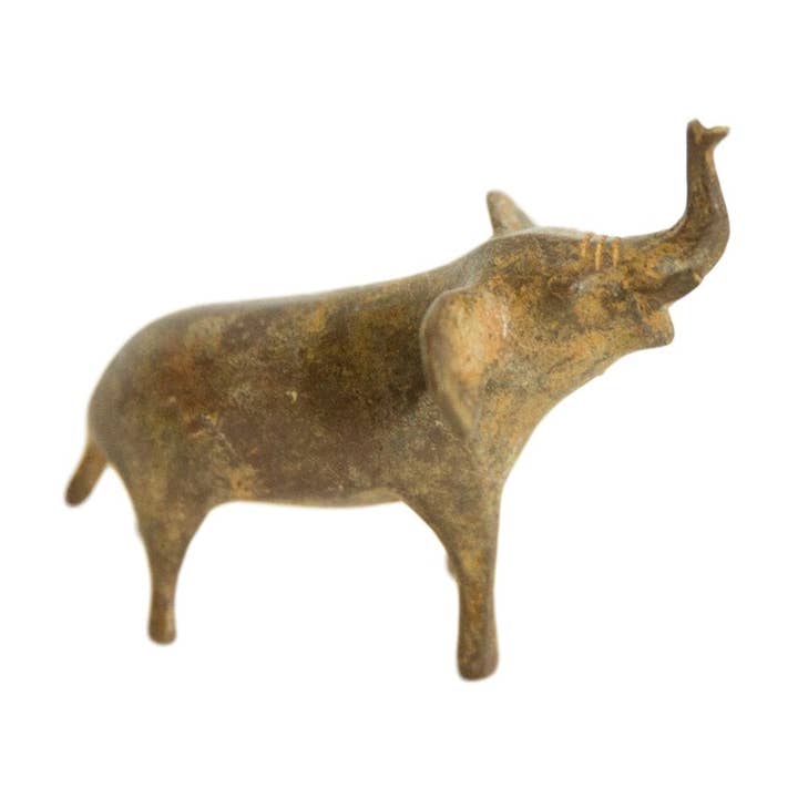 Elefante de metal mixto moteado africano vintage para venta al por mayor de Old New House