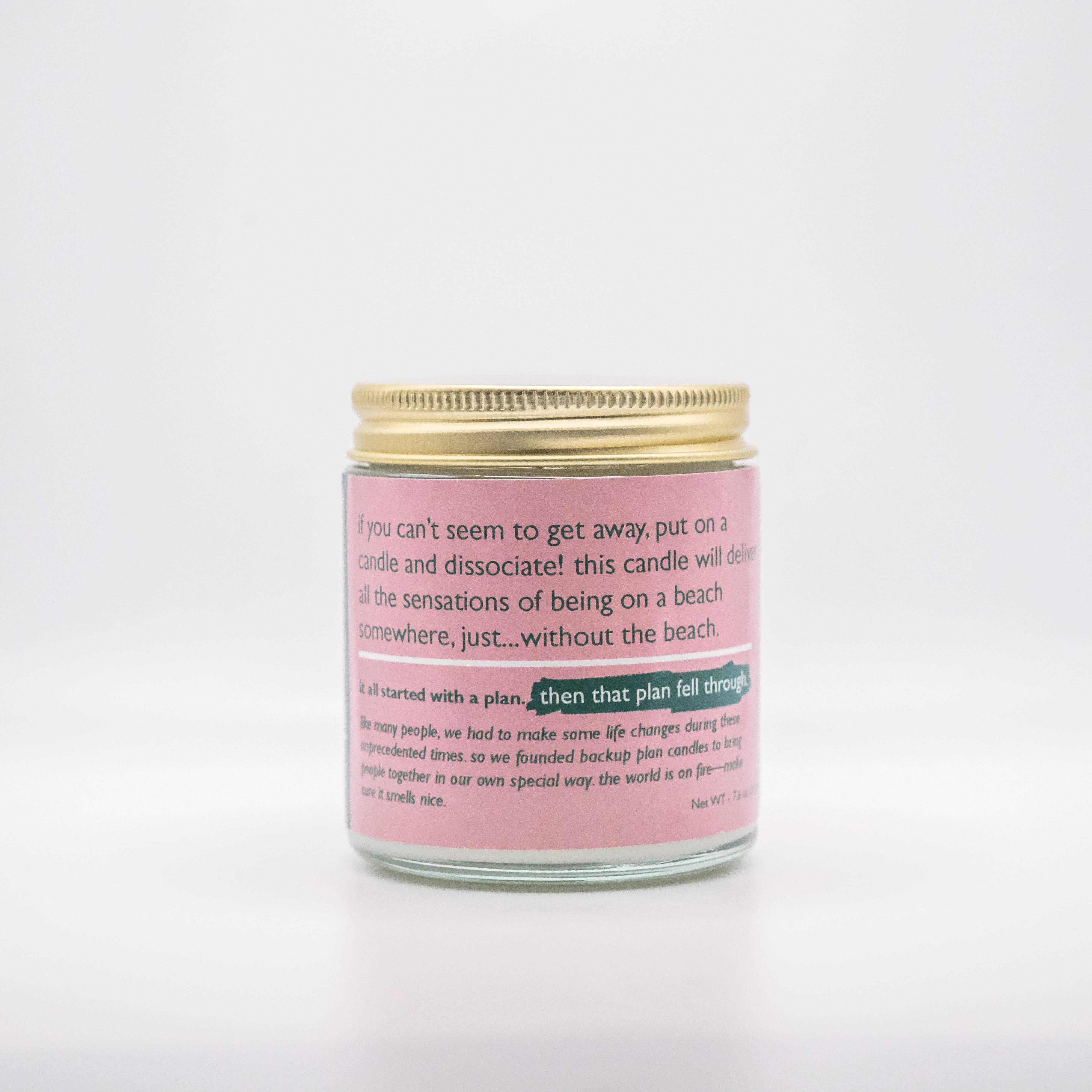 Backup Plan Candles - Wholesale Jar/Filled Candle - vacation i can't afford6