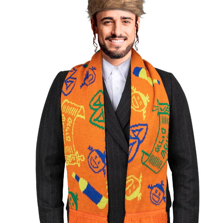 Dress Up America - Wholesale Scarf - Men's - Purim Print Scarf Costume Accessory0