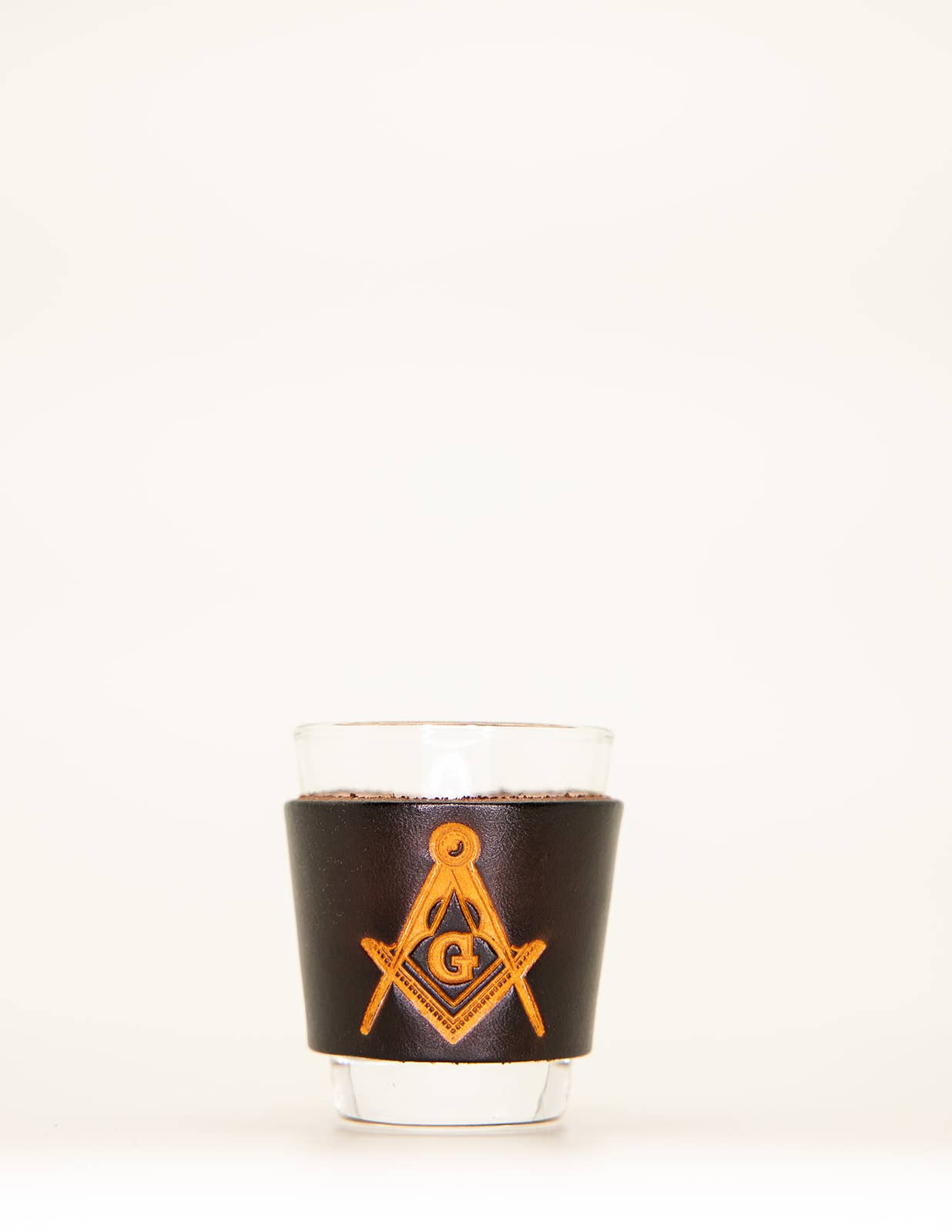 Lindy Leather - Wholesale Shot Glass - Leather Shot Glass - Masonic