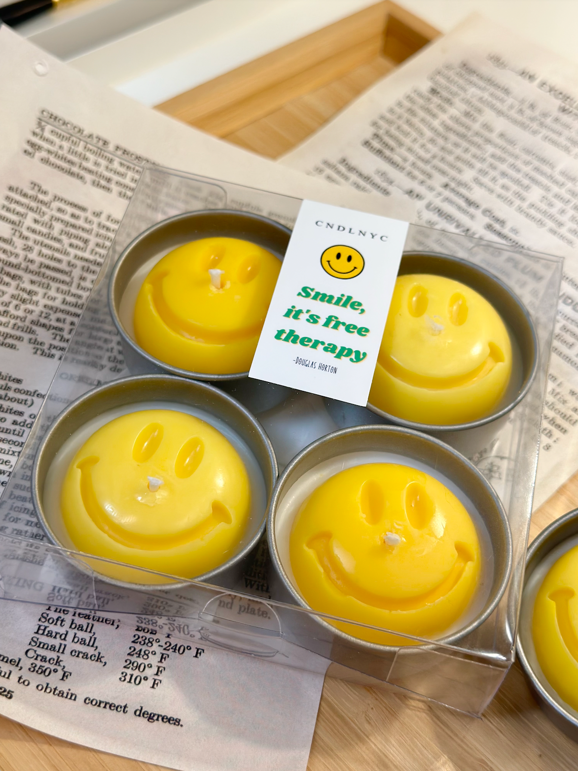 CNDLNYC - Wholesale Tea Light Candles - CNDLNYC | Smiley Tealight Candles1