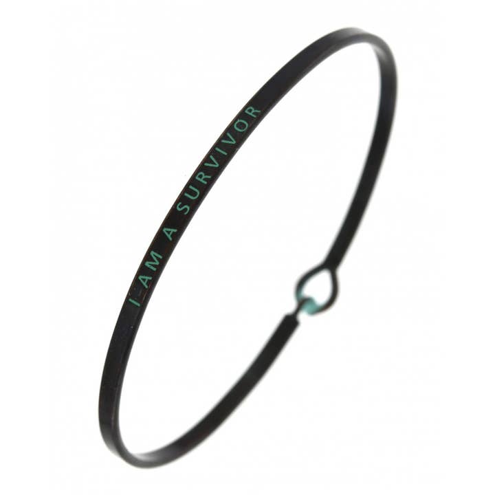 0011 PREMIERE - Wholesale Bangle Bracelet - FR2779 I AM A SURVIVOR_3mm Inspired Message Bangle