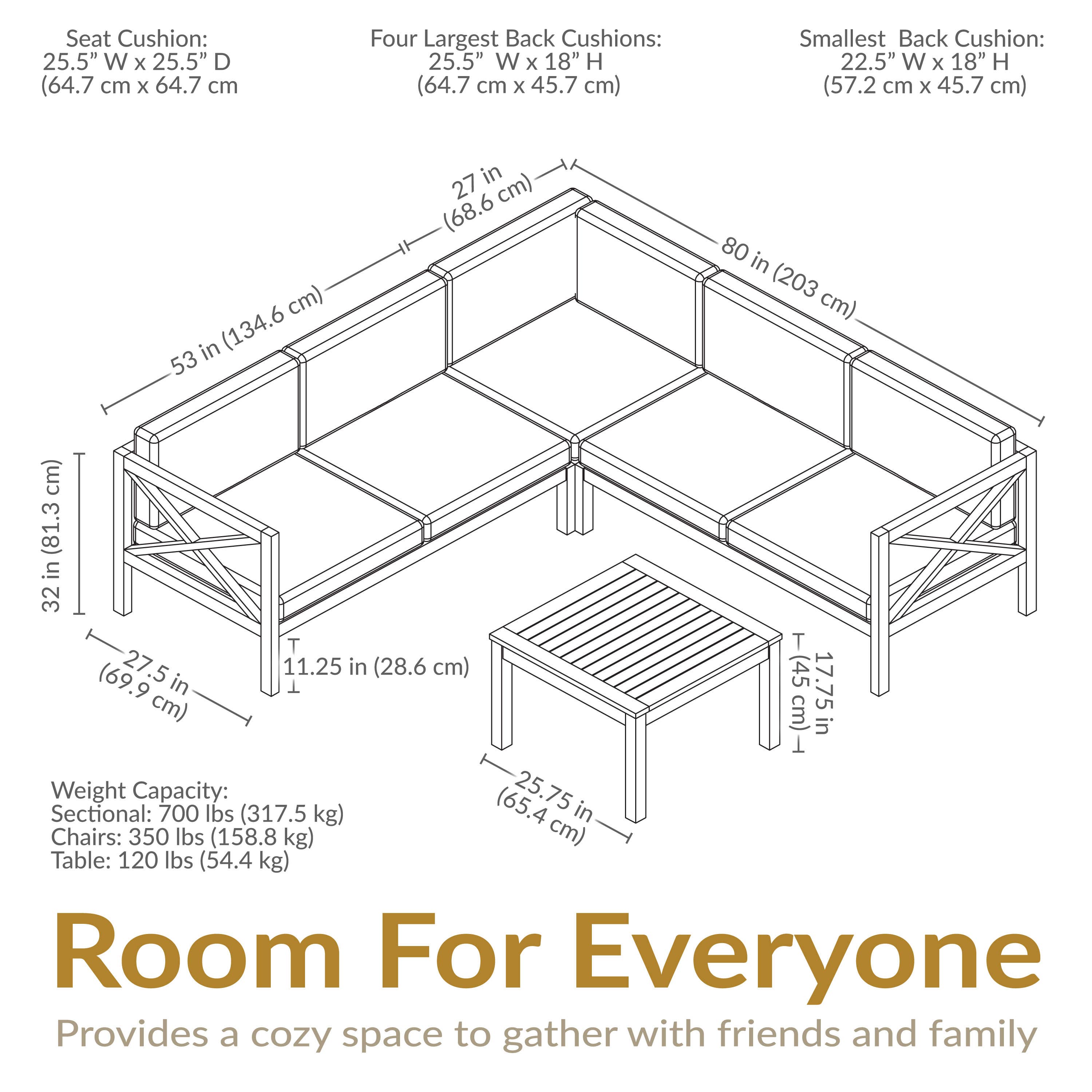 Sunnydaze Decor - Wholesale Patio Set - Edisto 4-Piece Acacia Outdoor Conversation Set - Light Brown5