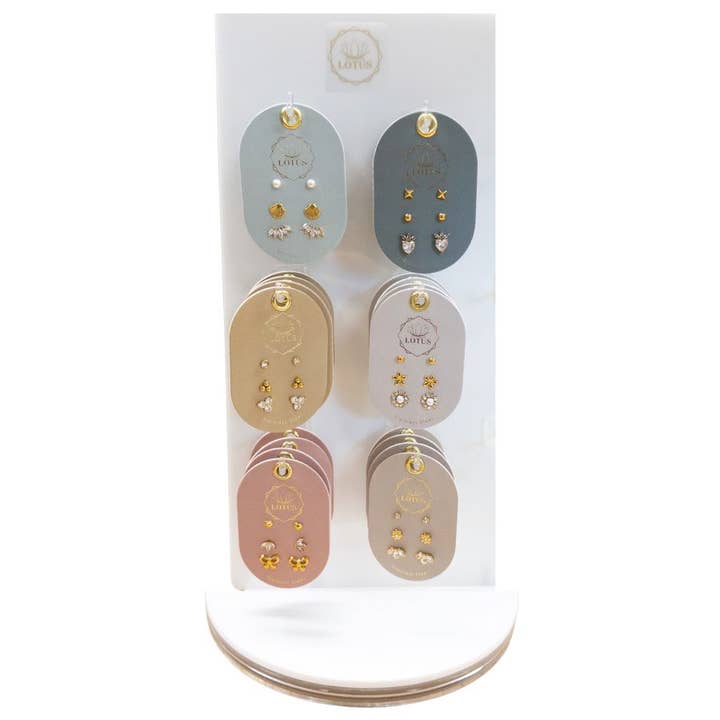 Modern Earring Trio Package for wholesale by Lotus Jewelry Studio