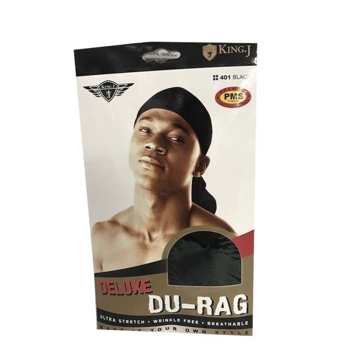 KT Supply – wholesale Durag/wave cap – Unisex – Qfitt King.J Deluxe Durag, Black
