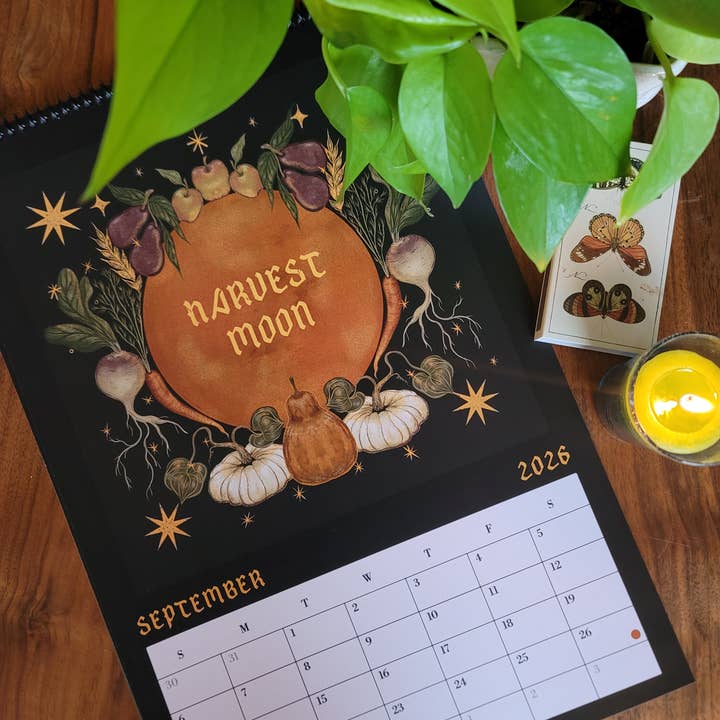Black Moss Studio - Wholesale Calendar - 2026 Full Moon Calendar – Large 11×16.5 12 Month Calendar10