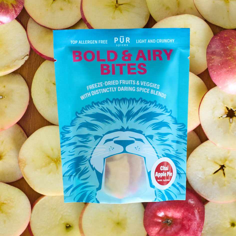 PUR Spices - Wholesale Fruit Snacks - Bold & Airy Bites - Chai Apple Pie Freeze Dried Snacks7