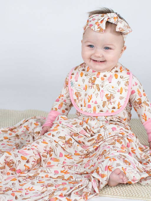 Goosies - Wholesale Sleepsuit - Baby - Saddle Up, Cowgirl Toile - LS Convertible Zip PJs2