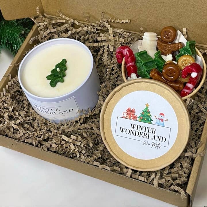 Christmas Holiday Gift Set - Winter Wonderland Candle + Melt for wholesale by LostLove Art Co.