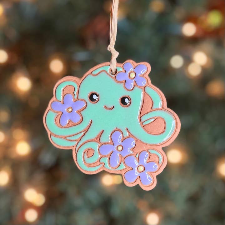 Octopus Artisanally Crafted Ornament for wholesale by Little Clay Hen