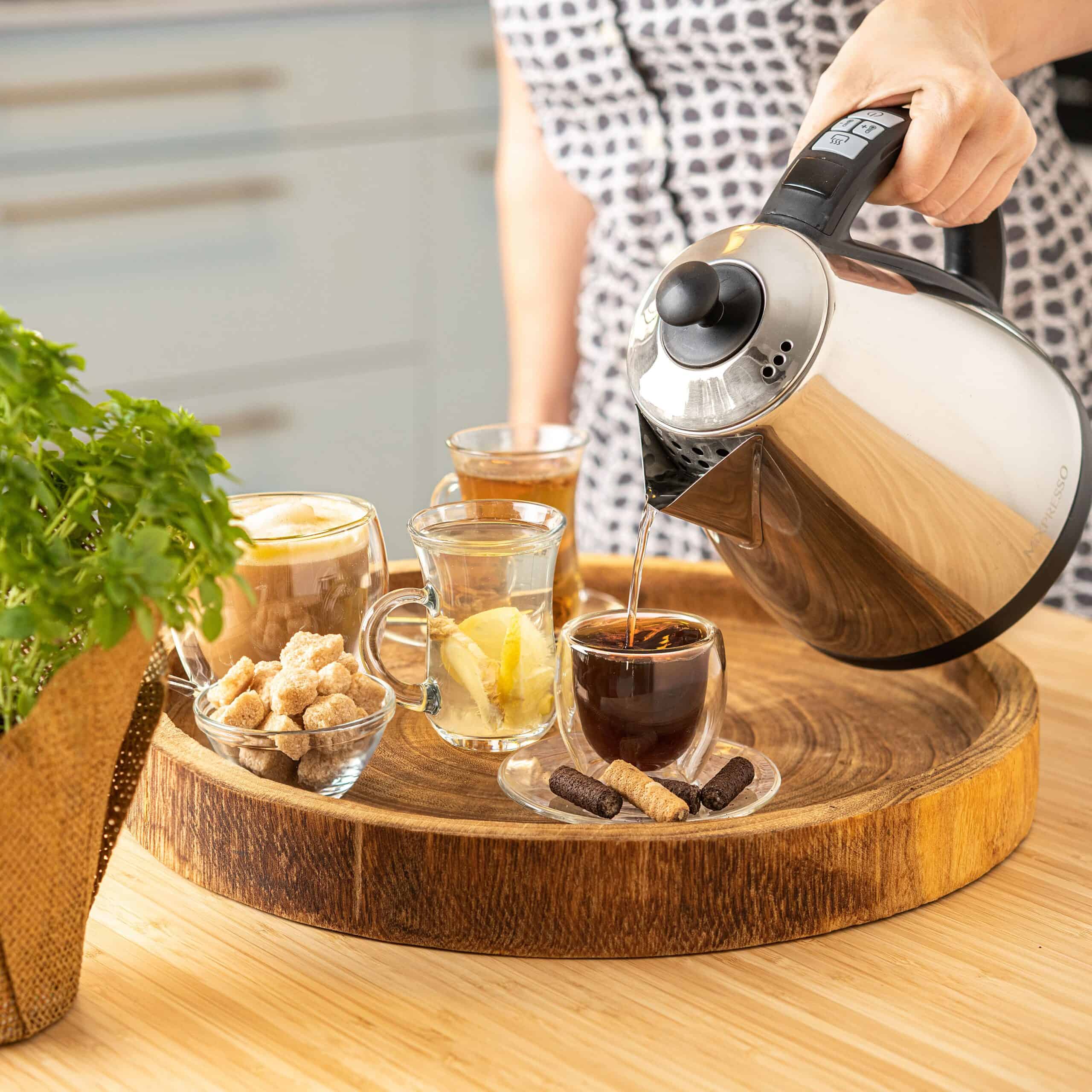 Mixpresso - Vente Bouilloires électriques - Bouilloire Électrique Mixpresso avec Contrôle de Température, Bouilloire Électrique pour Eau Chaude, Sans Fil, Capacité de 1 Litre, Maintien au Chaud & Indicateur LED, Arrêt Automatique, Protection Contre l'Ébullition à Sec, Bouilloire Électrique en Acier Inoxydable2