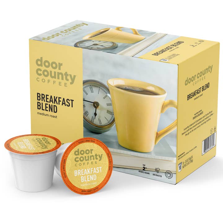 10 Count Breakfast Blend Specialty Coffee Single Serve Cups for wholesale by Door County Coffee