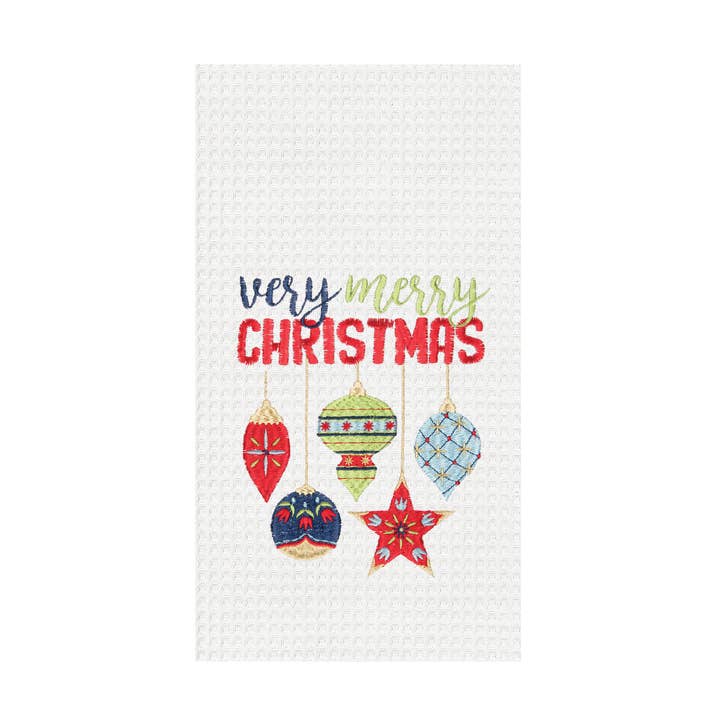 C&F Home - Wholesale Tea Towel - Christmas Very Merry Xmas Ornaments Kitchen Towel0