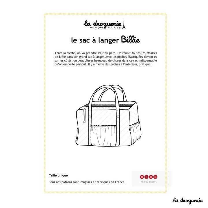 LA DROGUERIE - Wholesale Craft Sewing Kit - Billie diaper bag sewing pattern