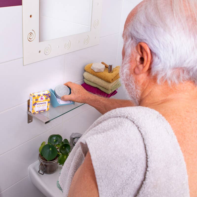 LAMAZUNA - Vente Disques de shampoing/shampoings solides - Solid shampoo - White hair with organic indigo powder3