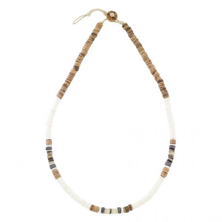 World End Imports Jewelry & Gifts - Wholesale Beaded/Pearl Necklace - NK White Clam/Coco/Hammer Shell-6