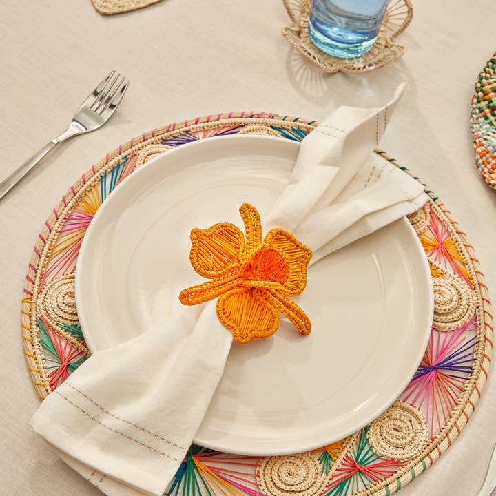 Coro Cora™ - Wholesale Napkin Ring - Orchid Iraca Napkin Ring - Straw Raffia Tableware2