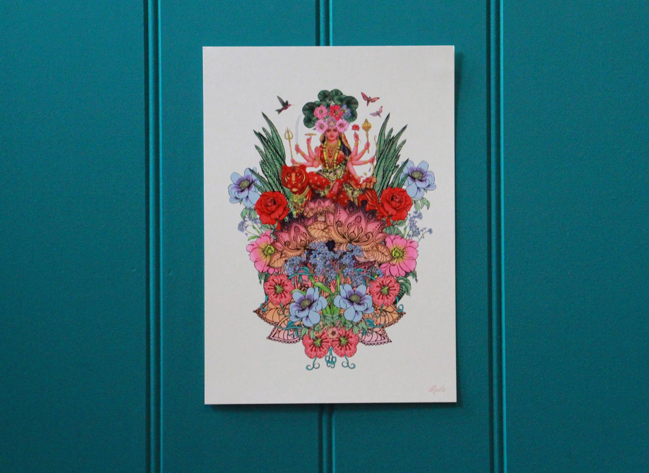 Msdre – wholesale Postcard – Durga Goddess Hindu Artwork Puja A5 Postcard Alter Card0