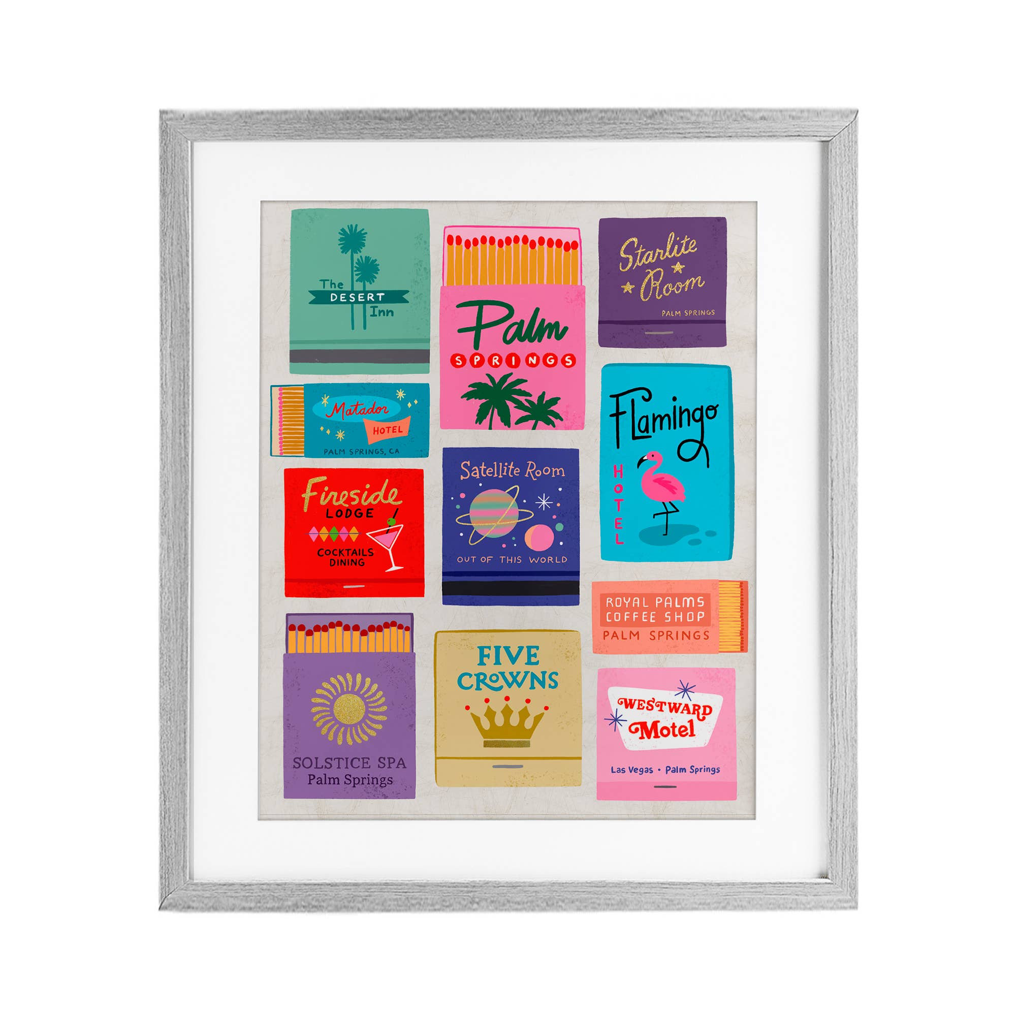 Stupell Industries - Wholesale Wall Sign - Retro Glam Matchbooks - Print Under Glass Wall Art11