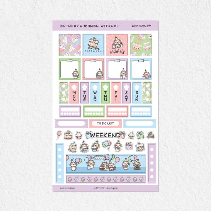 Födelsedagstema Hobonichi Veckor kit för wholesale av hubmanchubgirl.