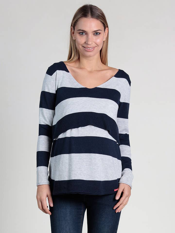 Slank Stribet Sygepleje Sweater for engroshandel hos Ohma Barcelona