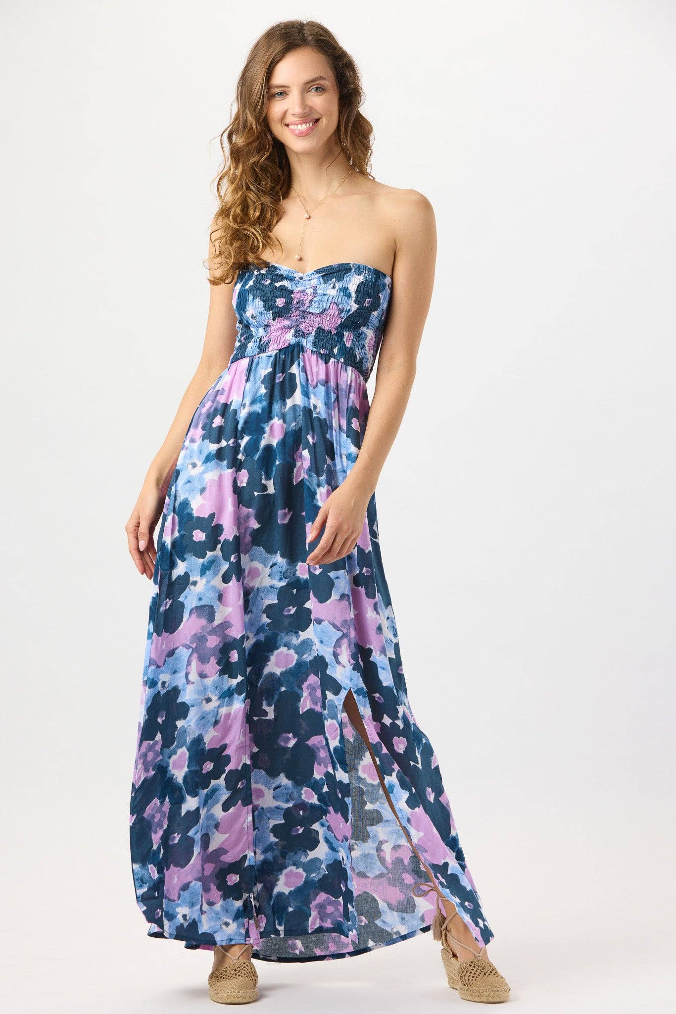 Watercolor Dreams Navy Emilia Maxi Dress for wholesale on Faire3