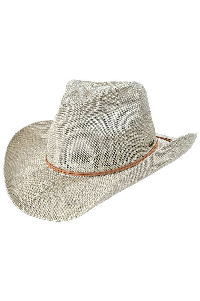 Hana - Vente Chapeau de cowboy – femme - Chapeau de cowboy à paillettes C.C6