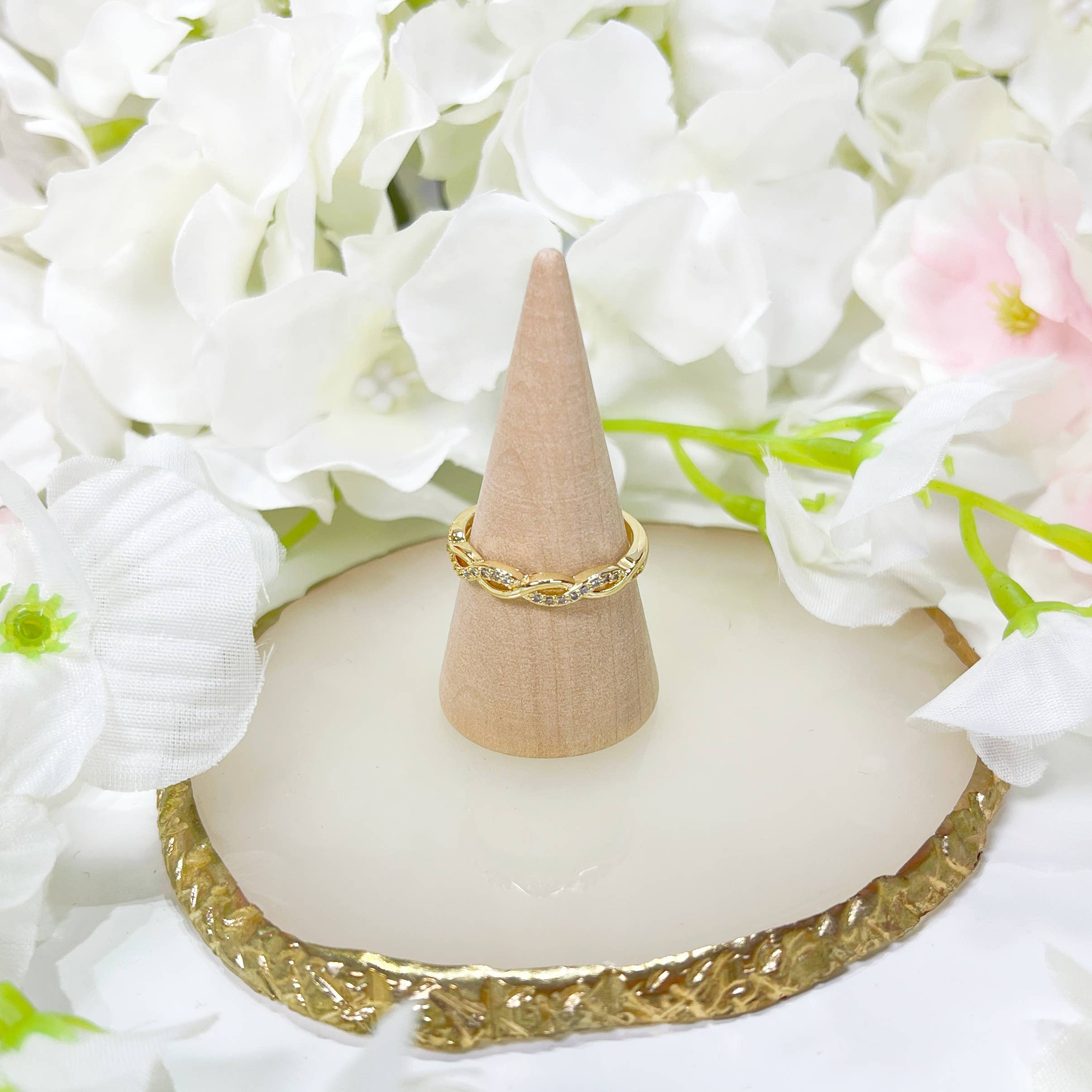 Melange Blanc - Venta al por mayor Anillo con gemas - Anillo de eternidad de oro R028, anillo de infinito, anillo delicado de oro5