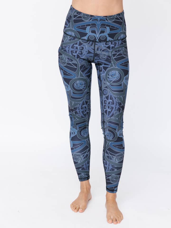 Leggings de Bolsillo Luxe Azul Barítono Eagle Frog para venta al por mayor de Nominou Designs