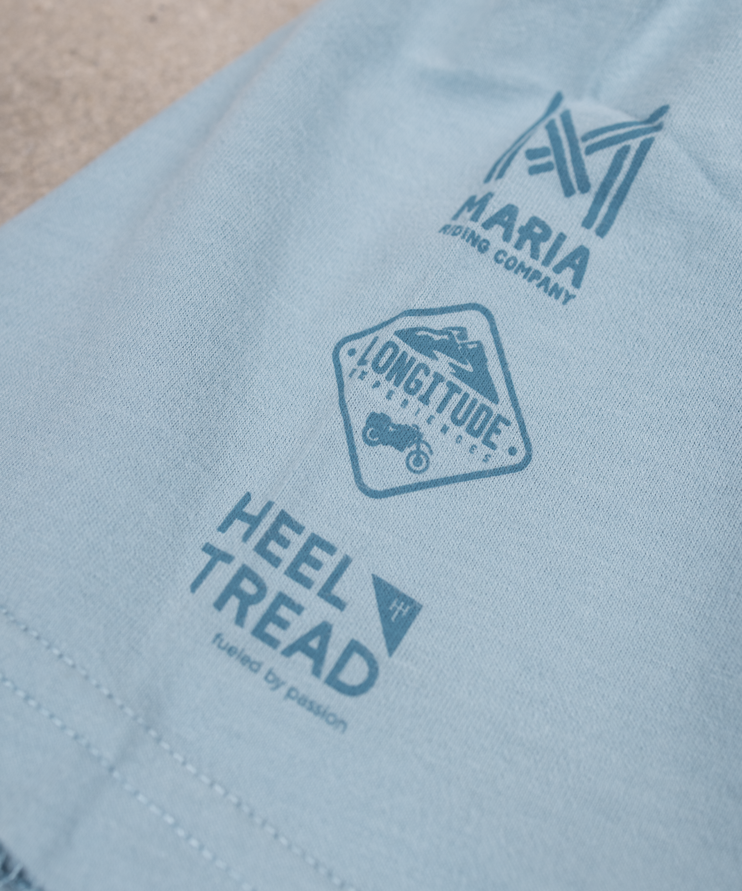 Maria Riding Company - Wholesale Screen Printed T-Shirt - Men's - T-shirt - Ride West - Light Blue3