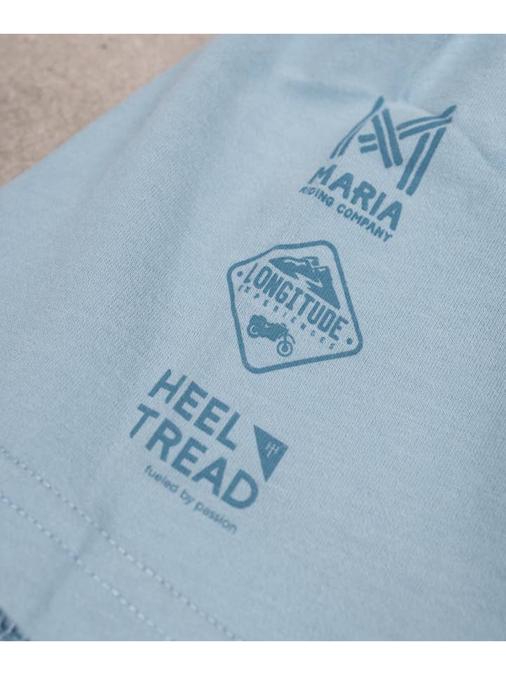 Maria Riding Company - Wholesale Screen Printed T-Shirt - Men's - T-shirt - Ride West - Light Blue3