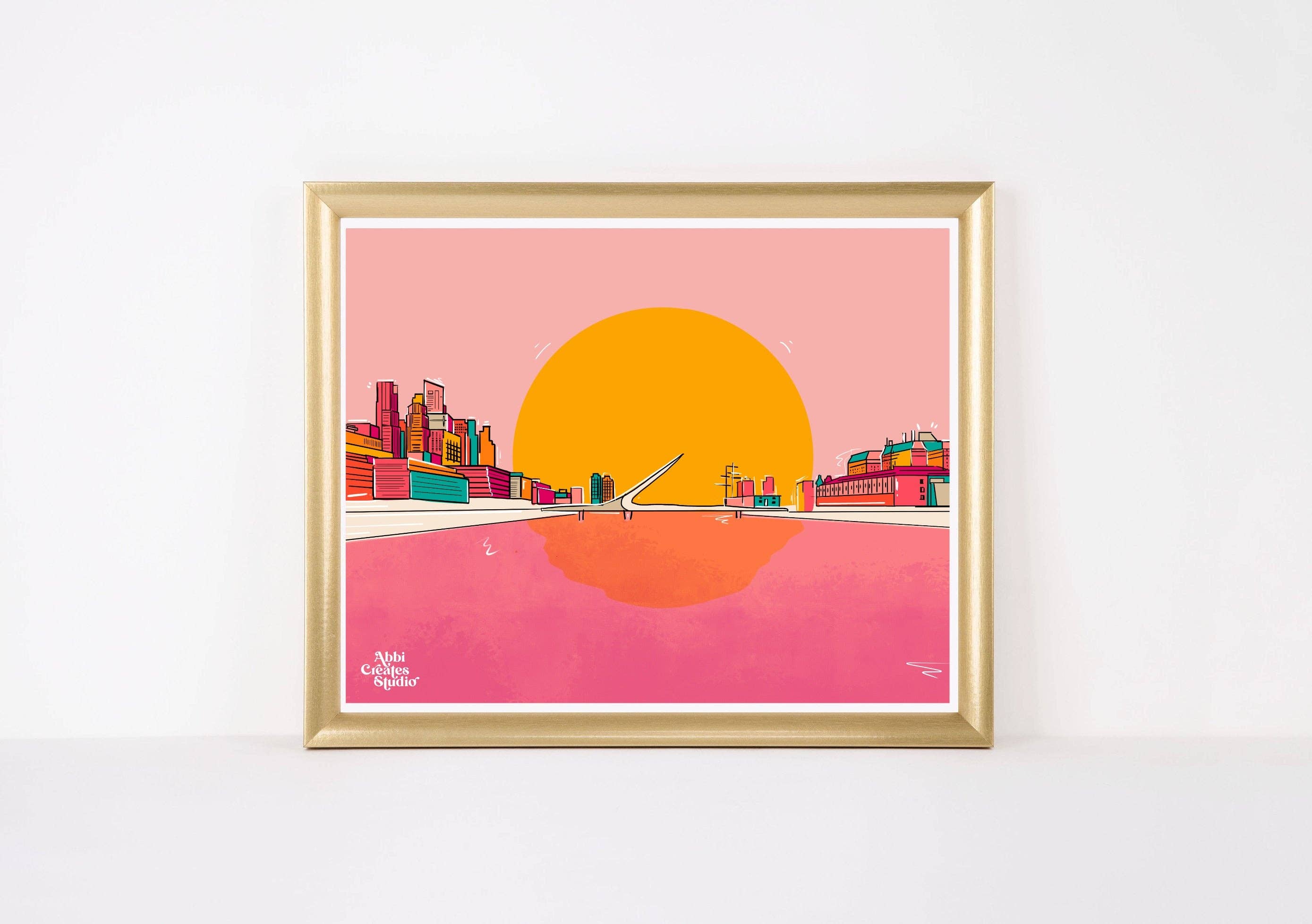 Abbicreates Studio LLC – Impressão artística por atacado – Impressão artística do horizonte de Buenos Aires