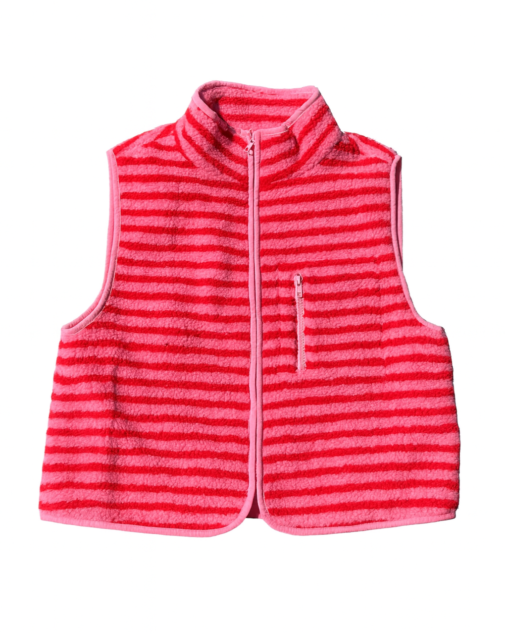 Midnight Lunch - Wholesale Outerwear Vest - Women's - The Stripe Vest | Pink + Red11