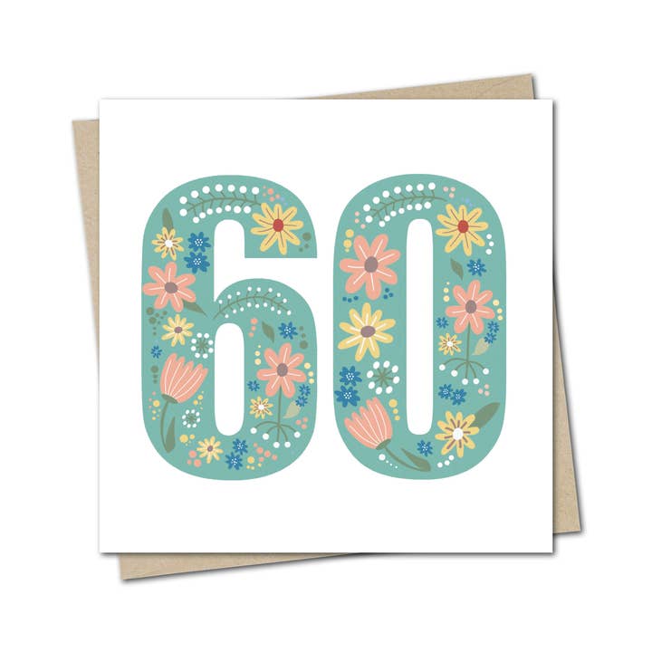 Square age card - 60 for wholesale by Duckduckle Design