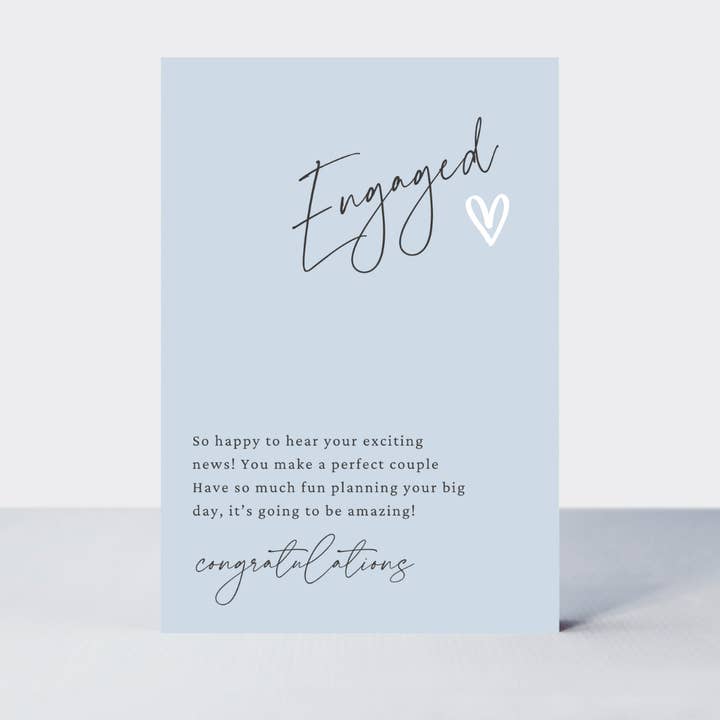 Little Notes Engaged Congratulations Card - Pastel Blue for wholesale by Petimo