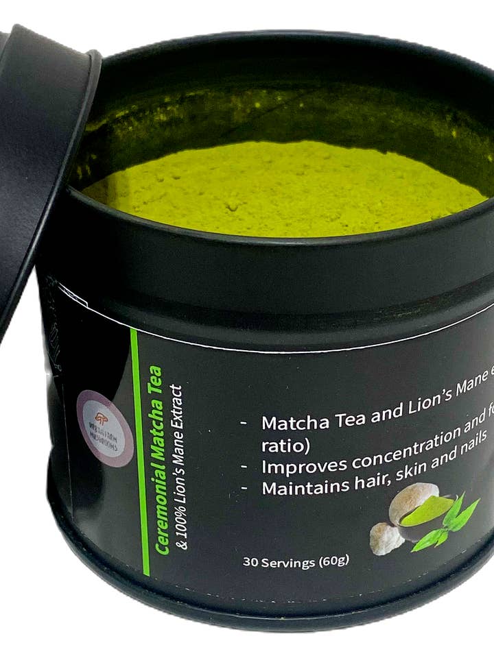 Ceremonial Matcha & Lions Mane Tea for wholesale by Urban Farm Mushrooms