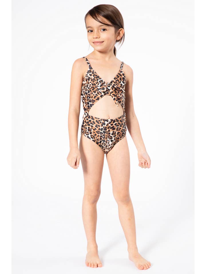 MARINA WEST SWIM - Wholesale Zwempak - Kinderen - Eén stuk met strik en uitsparing aan de voorkant - K4712 Cheetah3