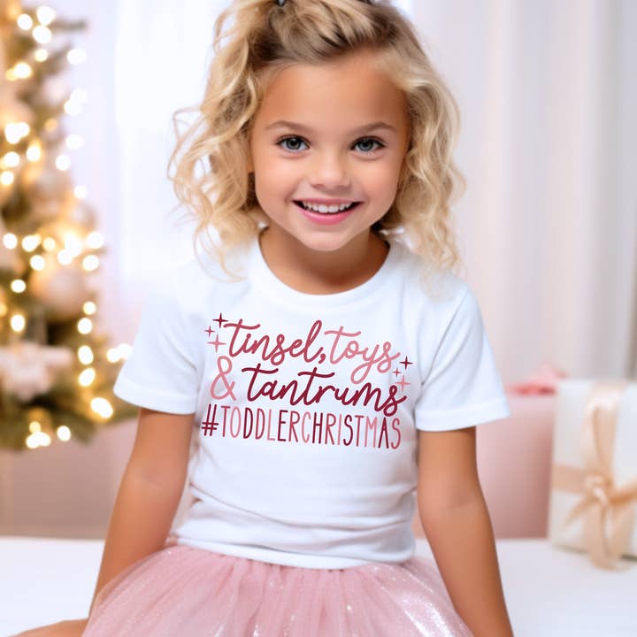 ZZ Threadz - Wholesale Screen Printed T-Shirt - Kids - Tinsel Toys And Tantrums Christmas Kids Graphic Tee