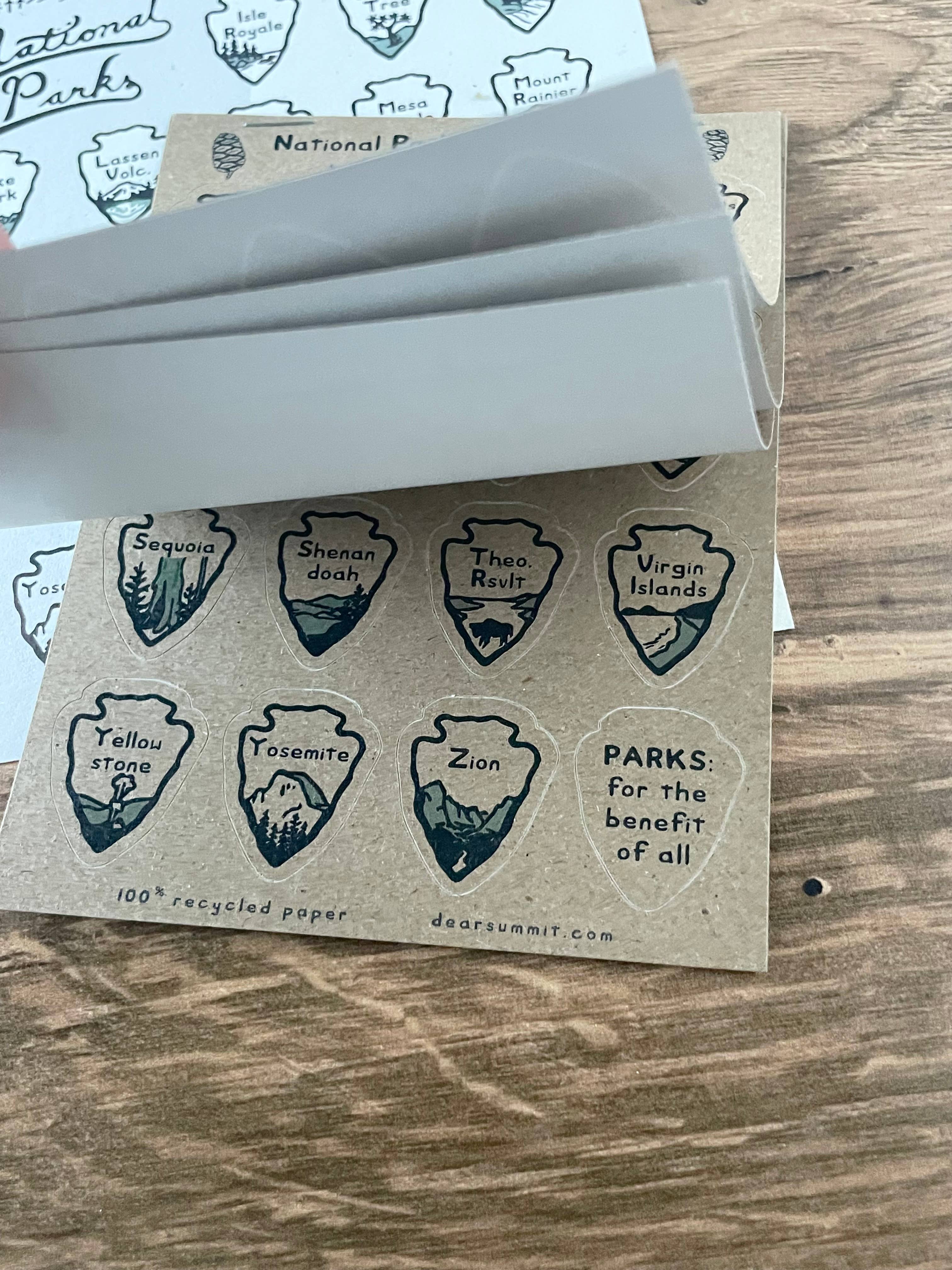 Dear Summit Supply Co - Wholesale Art Print - National Parks Sticker Checklist: Print + Sticker Pack3