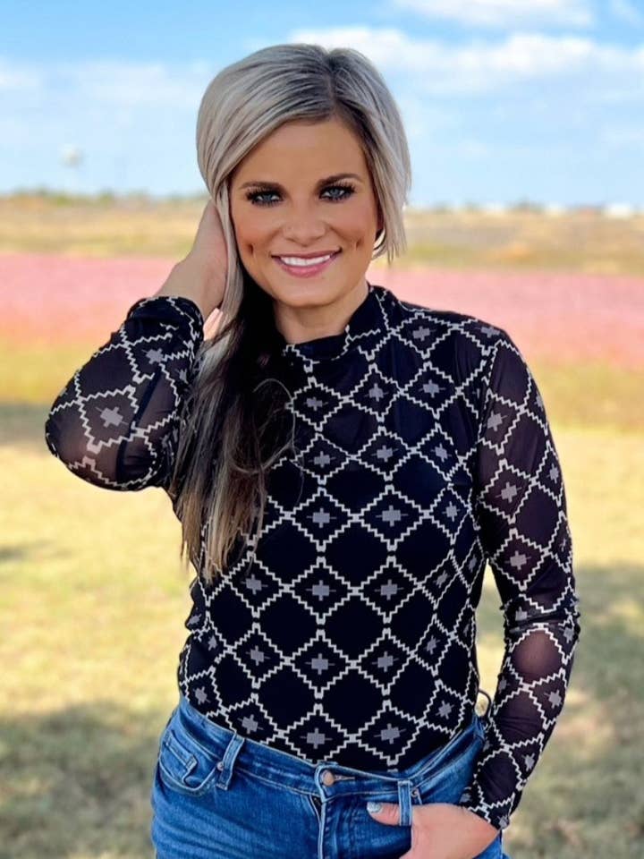Sterling Kreek - Wholesale Blouse - Women's - Country Nights Mesh Top