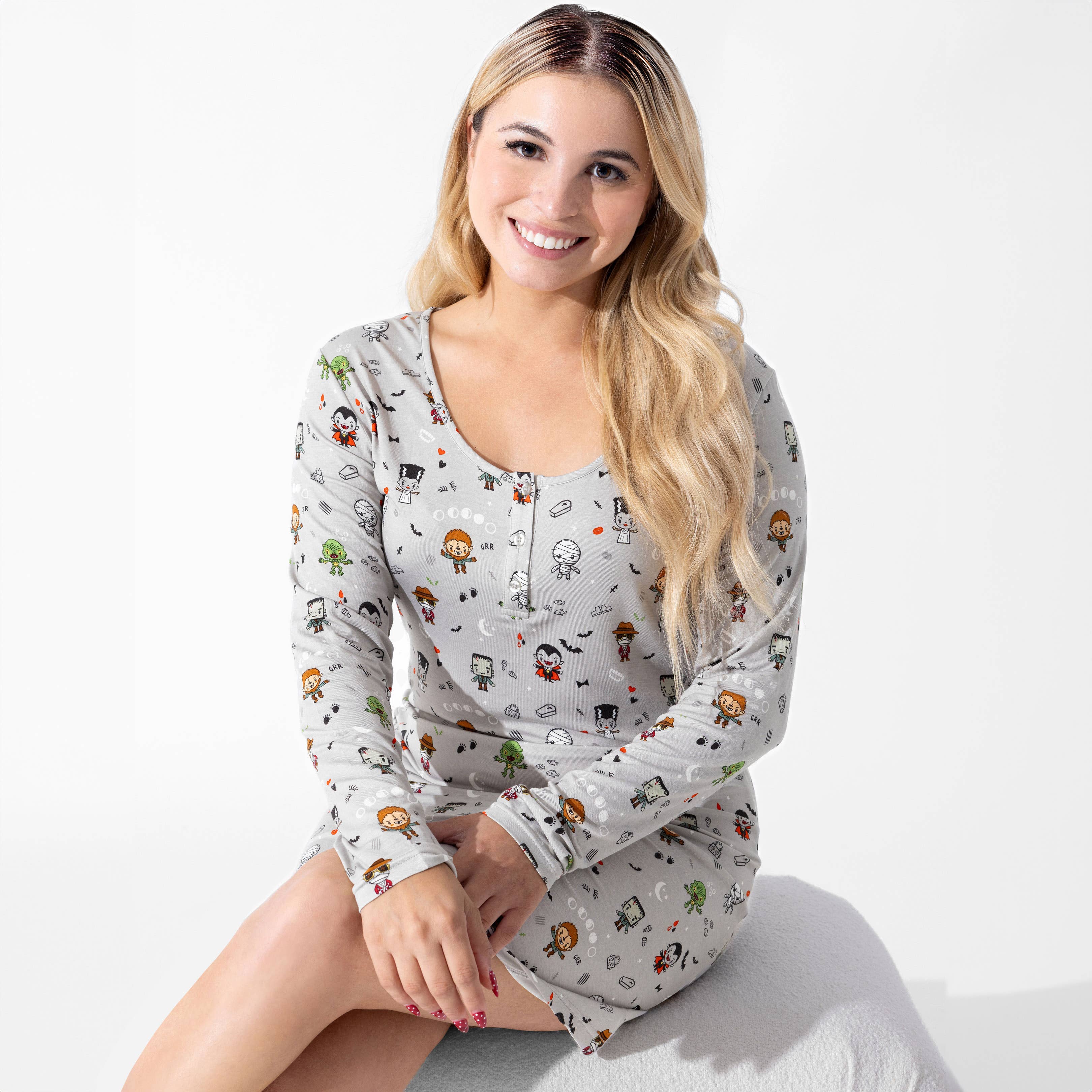 Bellabu Bear - Vendita all'ingrosso Camicia da notte da donna - Camicia da notte da donna in bambù Little Monsters0