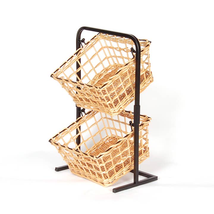 SUPPORT DE PANIER DE COMPTOIR À 2 NIVEAUX pour la vente par Bacon Basketware