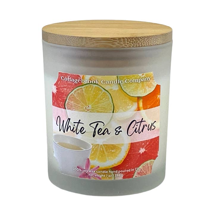 White Tea & Citrus Soy Candle for wholesale by Cottagebrook Candle Company